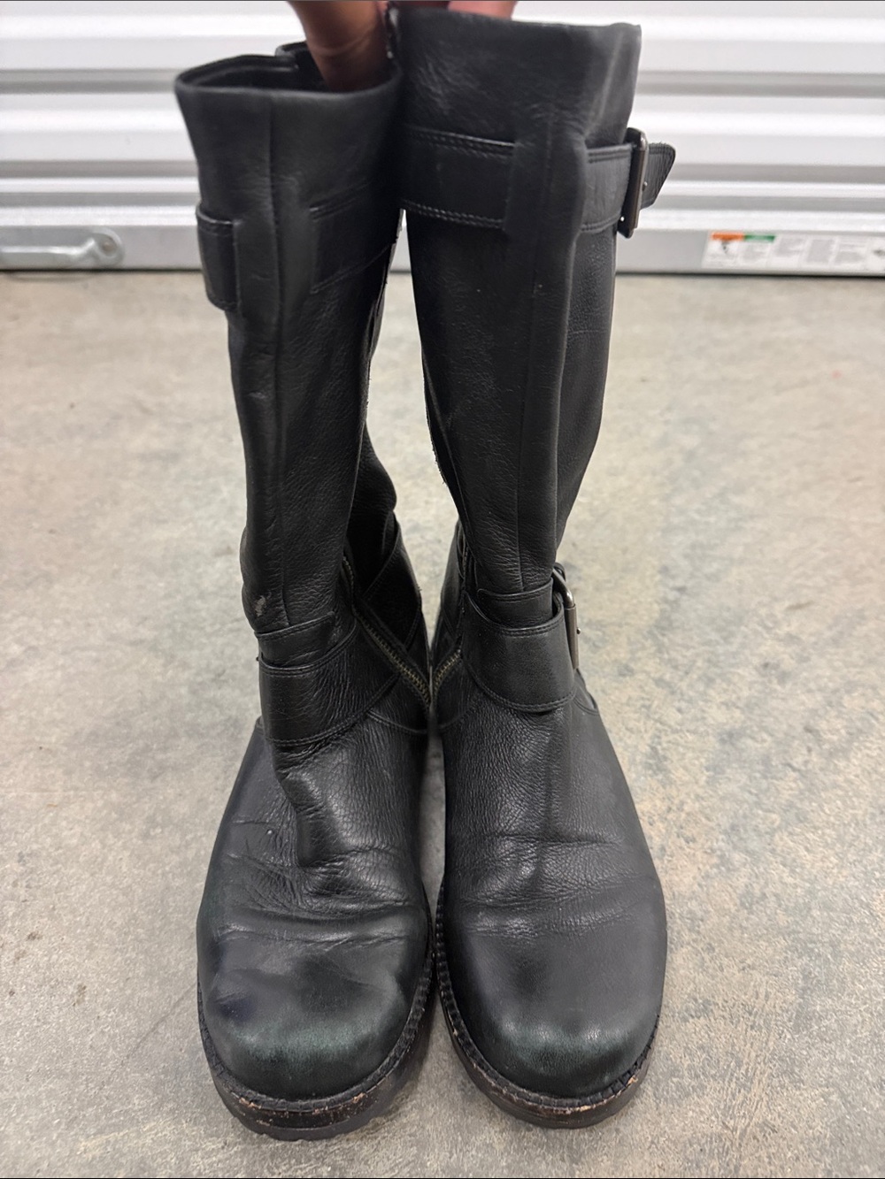 gentle souls Black Leather Mid-Calf Riding Boots